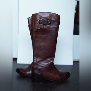 Frye Dark Brown Leather Reheeled Boots